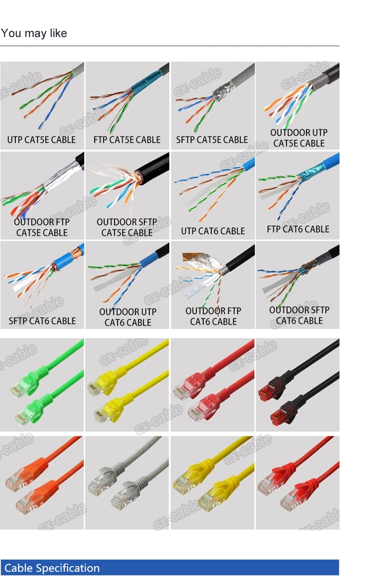 Ethernet FTP/SFTP CAT6 Data Cable HDMI Network Cable LAN Cable Patch Cord Copper Wire/CCA/Copper Clad Steel